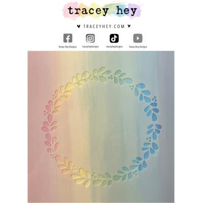 Tracey Hey Stencil - Wreath